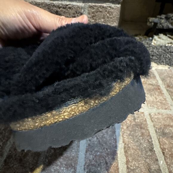 BIRKENSTOCK Papillio Daytona Shearling Teddy Sandals Black 37 / 6 US - Picture 16 of 16